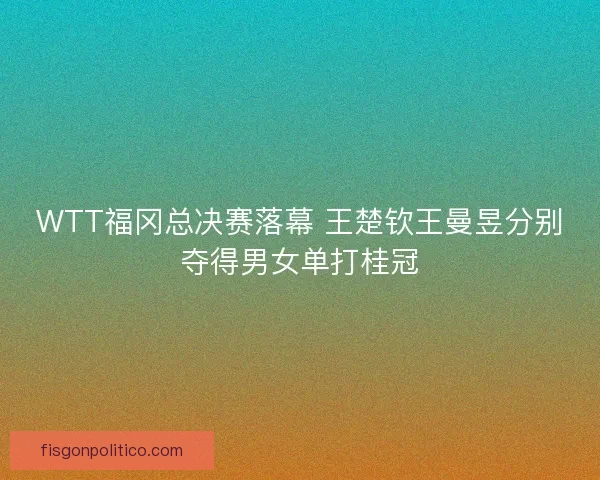 WTT福冈总决赛落幕 王楚钦王曼昱分别夺得男女单打桂冠